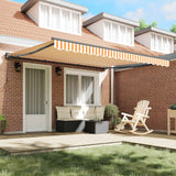 Retractable Awning Manual Yellow and White 400 x 300 cm
