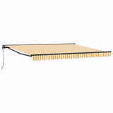 Retractable Awning Yellow and white 400x300 cm Fabric