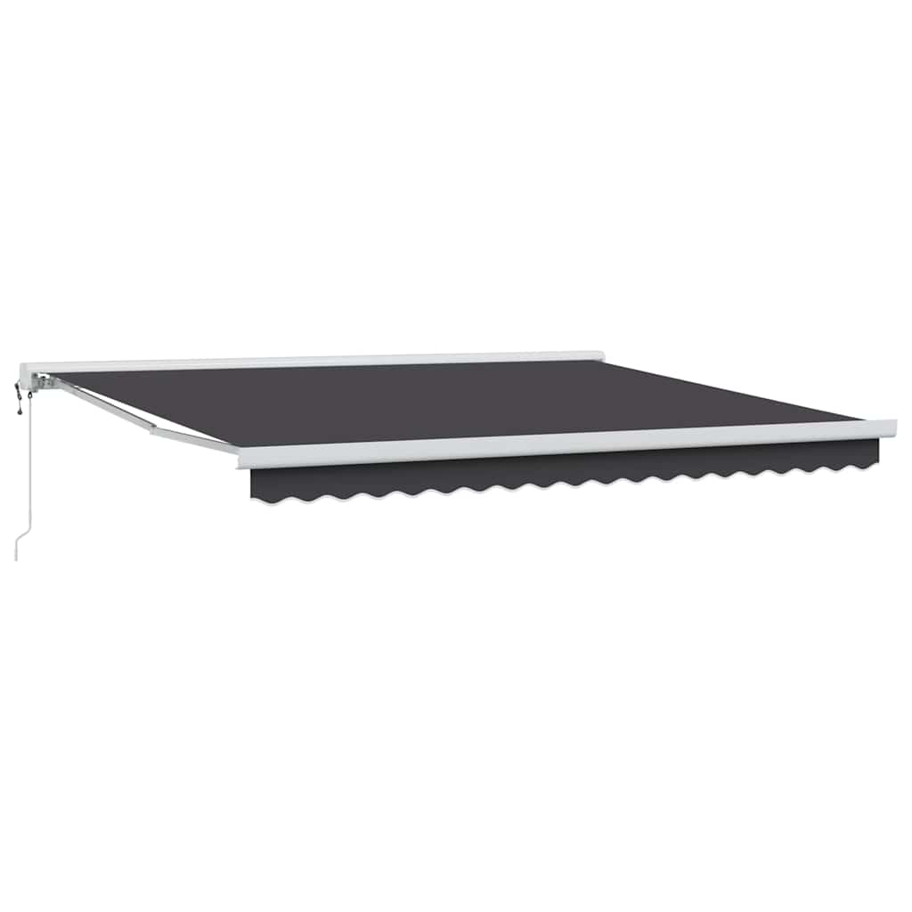 Retractable Awning Anthracite 400 x 300 cm Fabric, Metal