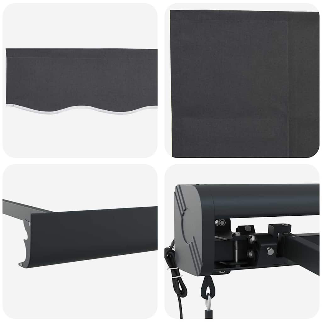 Retractable Awning Manual Anthracite 400 x 300 cm Fabric, Metal