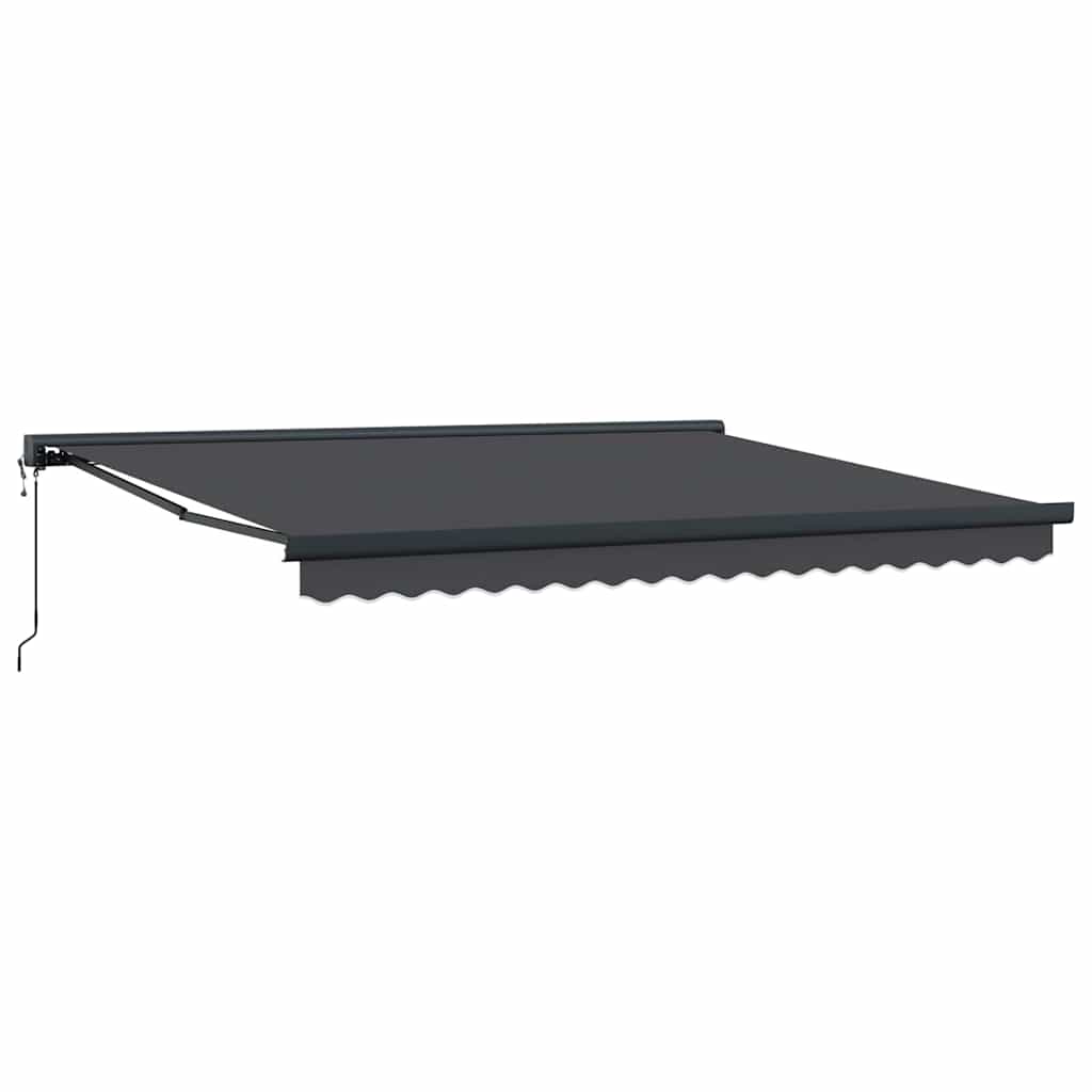 Retractable Awning Manual Anthracite 400 x 300 cm Fabric, Metal