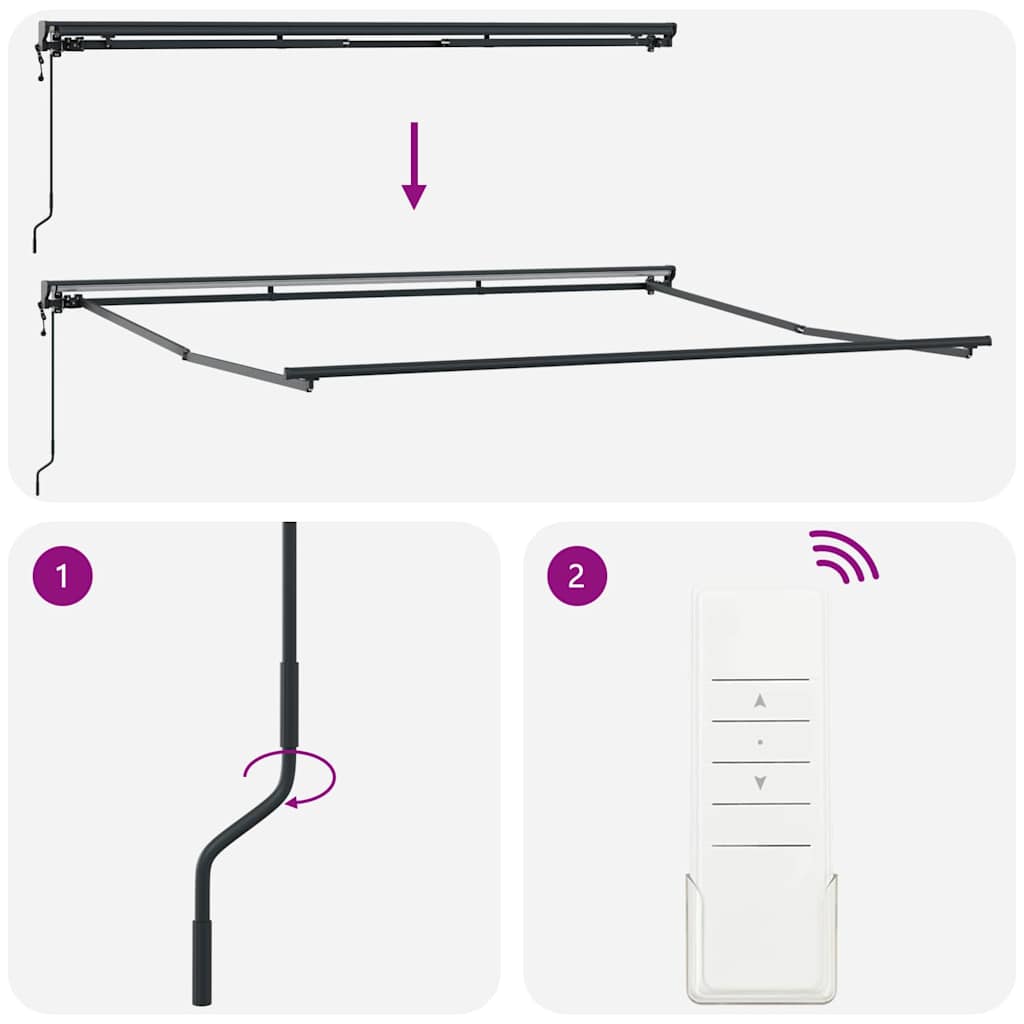 Retractable Awning Anthracite 400x300 cm Fabric