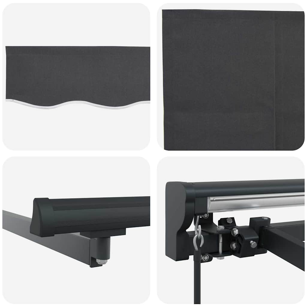Retractable Awning Manual Anthracite 400 x 300 cm Fabric