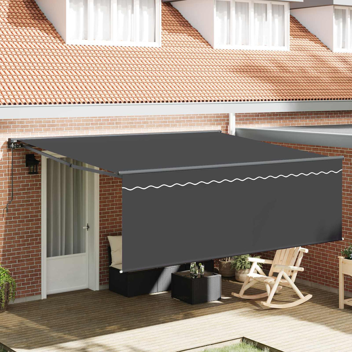 Retractable Awning Manual Anthracite 400 x 300 cm