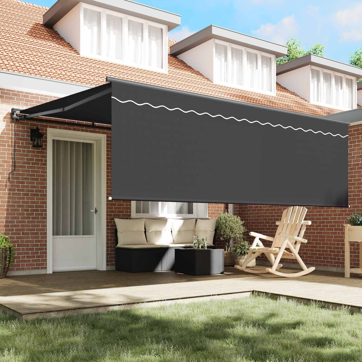 Retractable Awning Manual Anthracite 400 x 300 cm