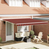 Retractable Awning 400 x 300 cm Orange and brown