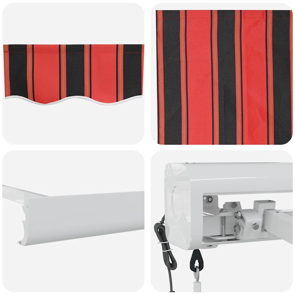 Retractable Awning Orange, Brown 400 x 300 cm Fabric, Metal