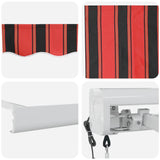 Retractable Awning Orange, Brown 400 x 300 cm Fabric, Metal