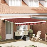 Retractable Awning Orange, Brown 400 x 300 cm Fabric, Metal