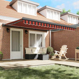 Retractable Awning Orange and brown 400 x 300 cm Fabric, Metal
