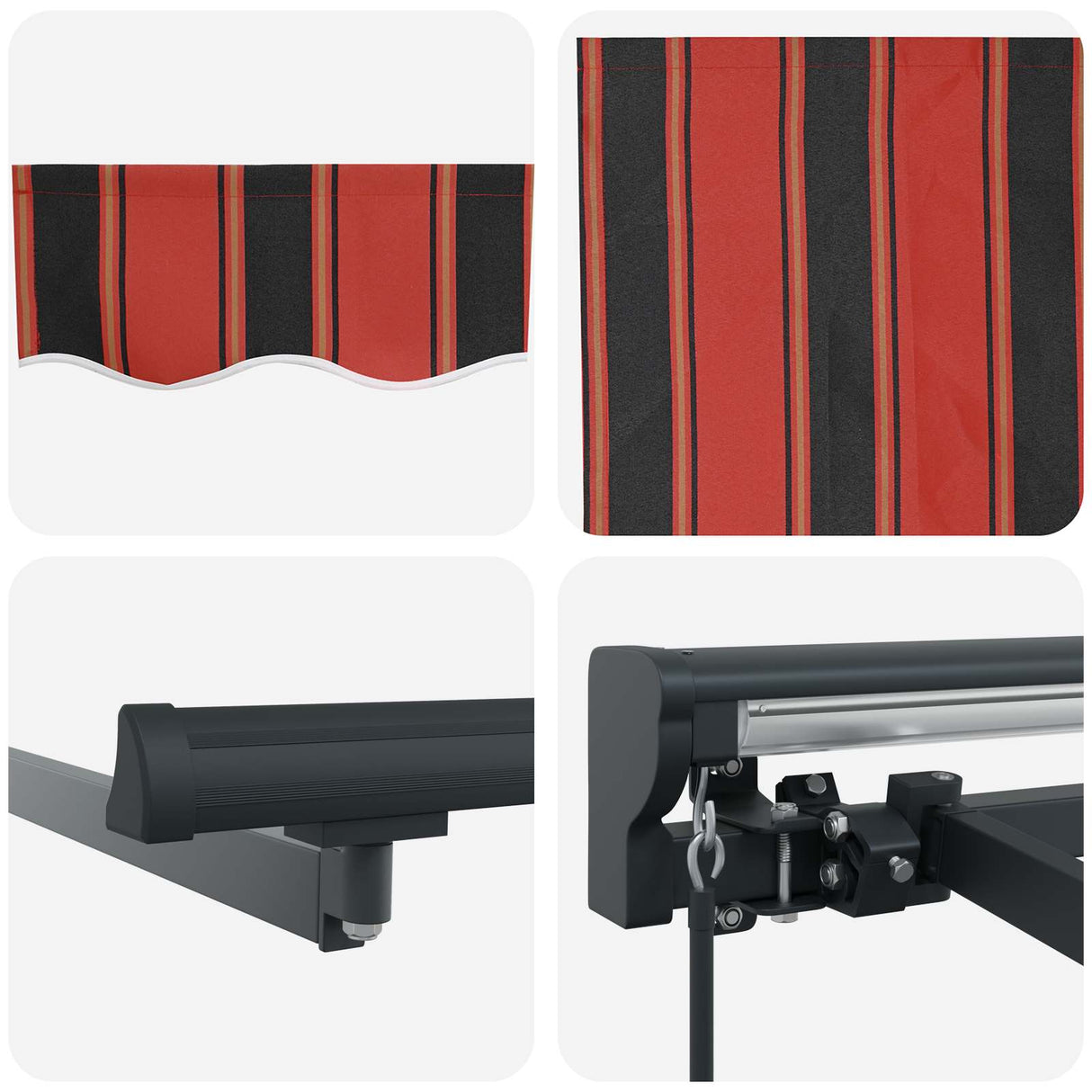 Retractable Awning Manual Orange and Black 400 x 300 cm