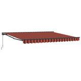 Retractable Awning Manual Orange and Brown 400x300 cm Fabric