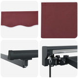 Retractable Awning Burgundy 400 x 300 cm Aluminium and Fabric