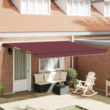 Retractable Awning Manual Burgundy Red 400x300 cm Fabric
