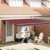 Retractable Awning Manual Burgundy Red 400x300 cm Fabric