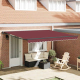 Electric Semi-Cassette Awning Burgundy Red 400x300 cm Fabric