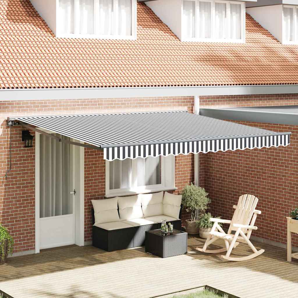 Retractable Awning Anthracite and White 400x300 cm Fabric