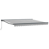Retractable Awning Anthracite and White 400x300 cm Fabric