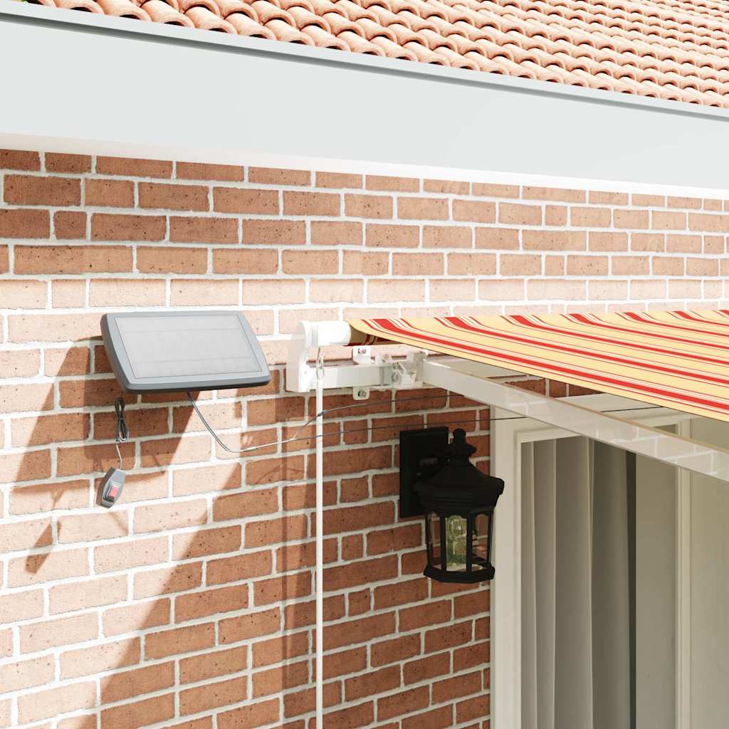 Retractable Awning with Manual 400 x 300 cm Yellow and orange