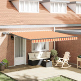 Retractable Awning Manual Yellow and orange 400 x 300 cm Fabric