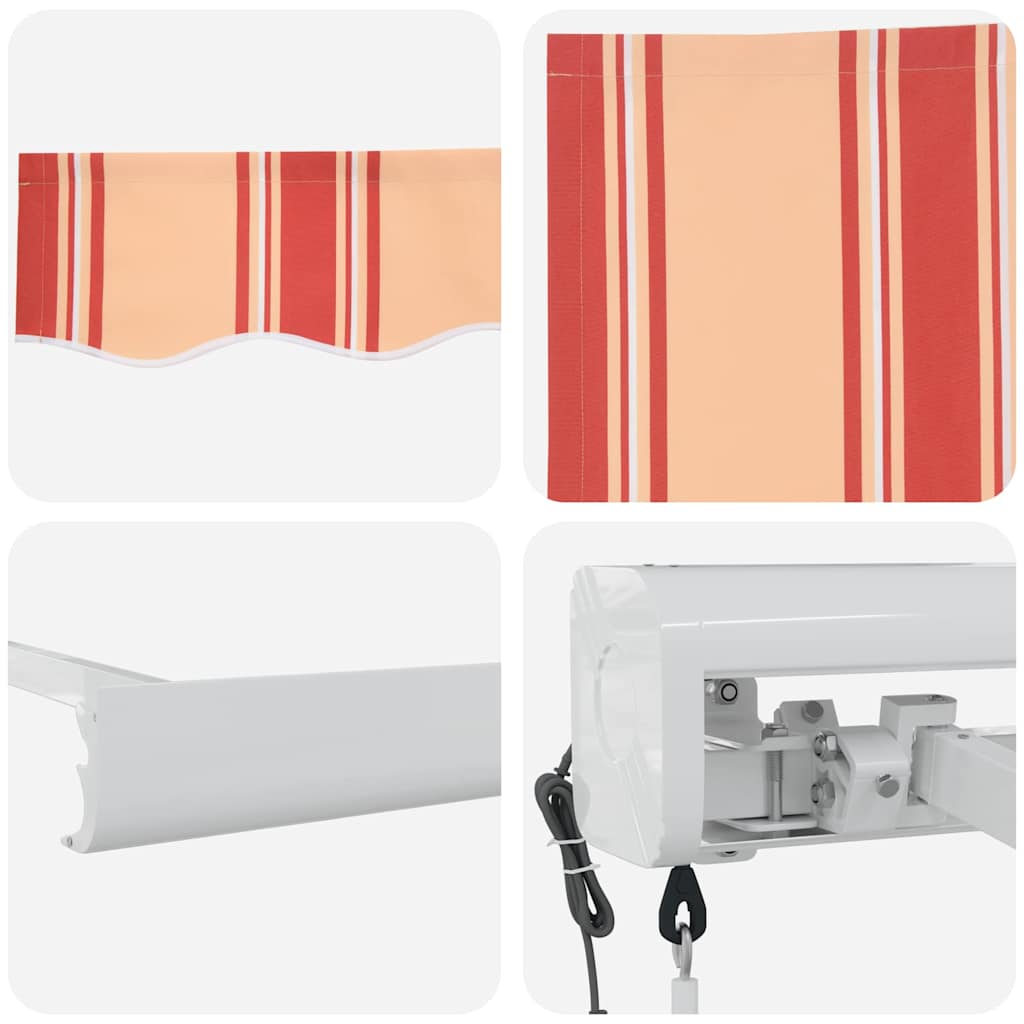 Retractable Awning Yellow, Orange 400 x 300 cm Fabric, Metal