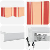 Retractable Awning Yellow, Orange 400 x 300 cm Fabric, Metal