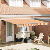 Retractable Awning Manual Yellow and Orange 400x300 cm Fabric