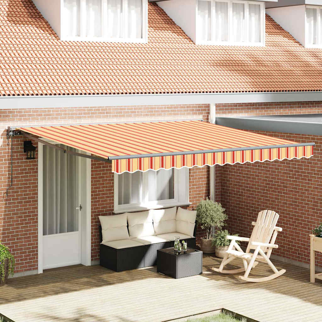 Retractable Awning Yellow and Orange 400x300 cm Fabric
