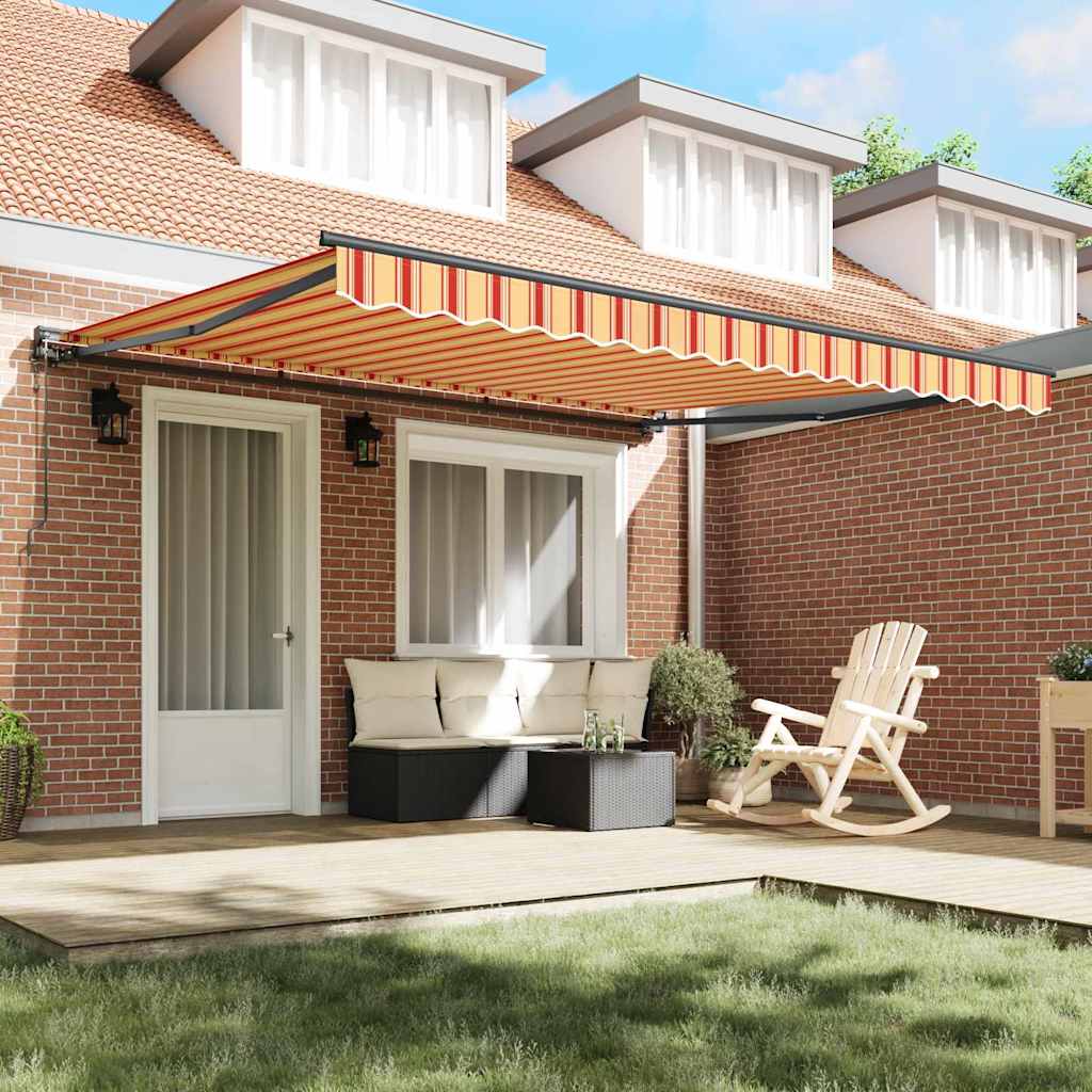 Retractable Awning Yellow and Orange 400x300 cm Fabric