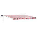 Retractable Awning with Manual 400 x 300 cm Red and white
