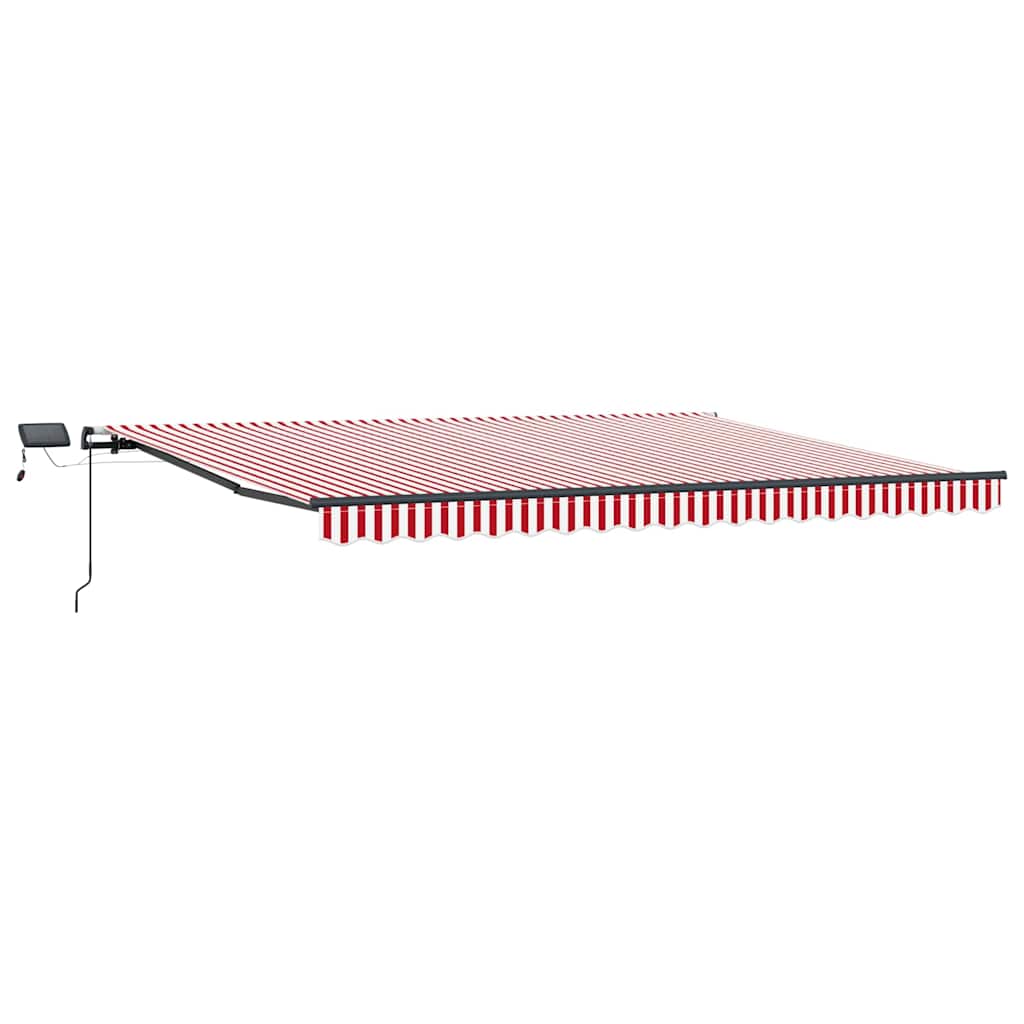 Retractable Awning Manual Red and white 400 x 300 cm Fabric