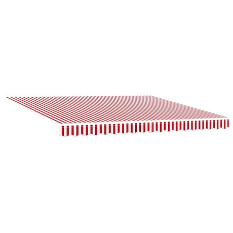 Retractable Awning Red and white 400 x 300 cm Fabric, Metal