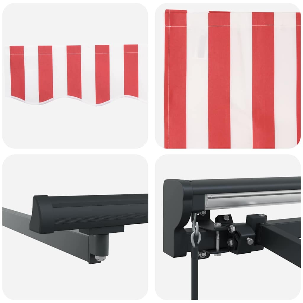 Retractable Awning Red and White Stripe 400x300 cm Fabric