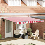 Retractable Awning Red and White Stripe 400x300 cm Fabric
