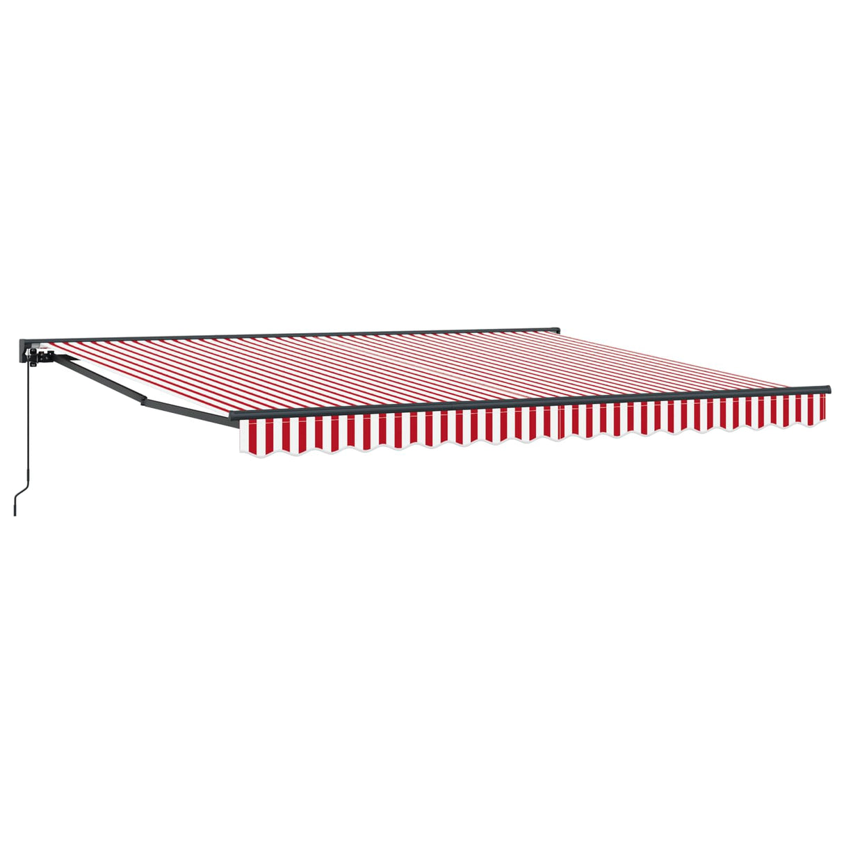Retractable Awning Manual Red and White 400 x 300 cm
