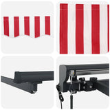 Retractable Awning Red and White Stripe 400x300 cm Fabric
