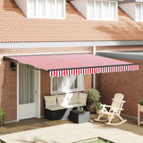 Retractable Awning Red and White Stripe 400x300 cm Fabric