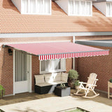 Retractable Awning Red and White Stripe 400x300 cm Fabric