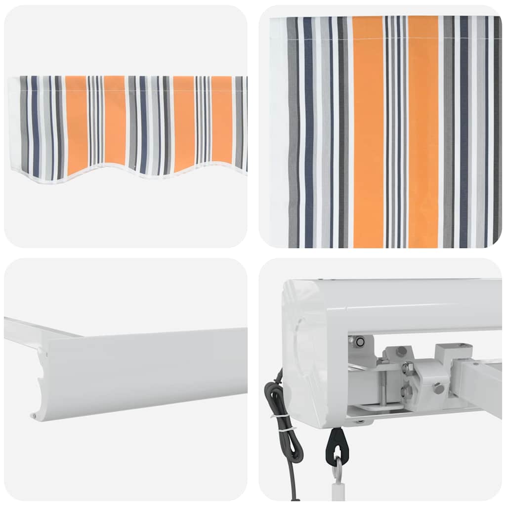 Retractable Awning Multicolour 400 x 300 cm Fabric, Metal