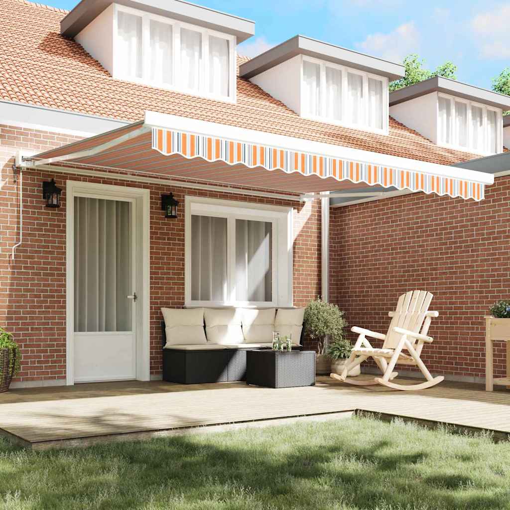Retractable Awning Multicolour 400 x 300 cm Fabric, Metal