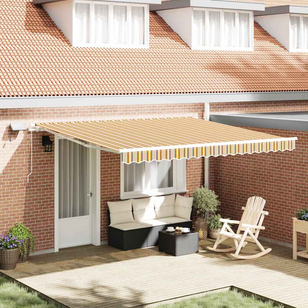 Retractable Awning with Manual 400 x 300 cm Multicolour