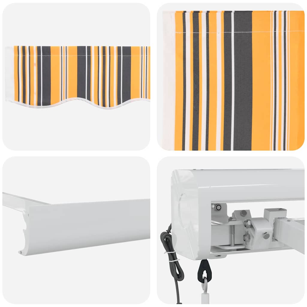 Retractable Awning Multicolour 400 x 300 cm Fabric, Metal