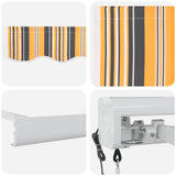 Retractable Awning Multicolour 400 x 300 cm Fabric, Metal