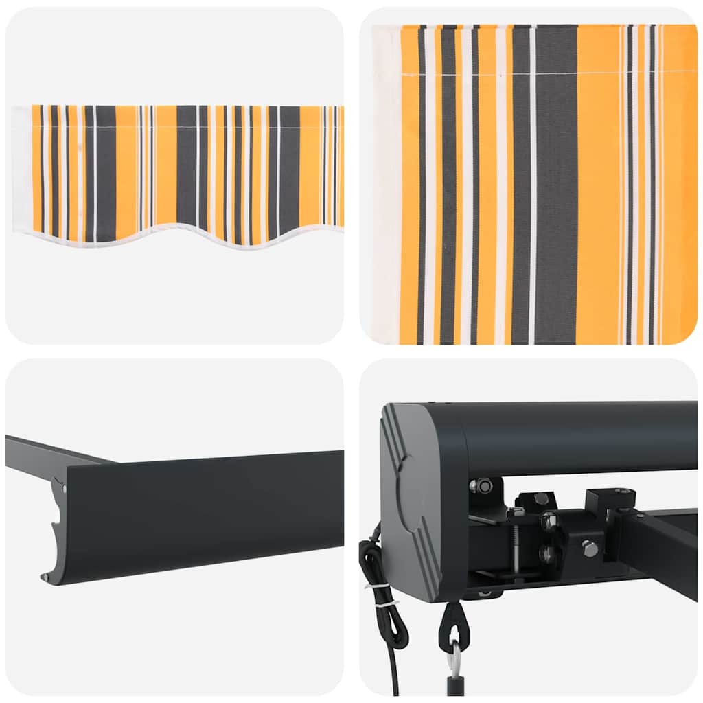 Retractable Awning Multicolour 400 x 300 cm Fabric, Metal