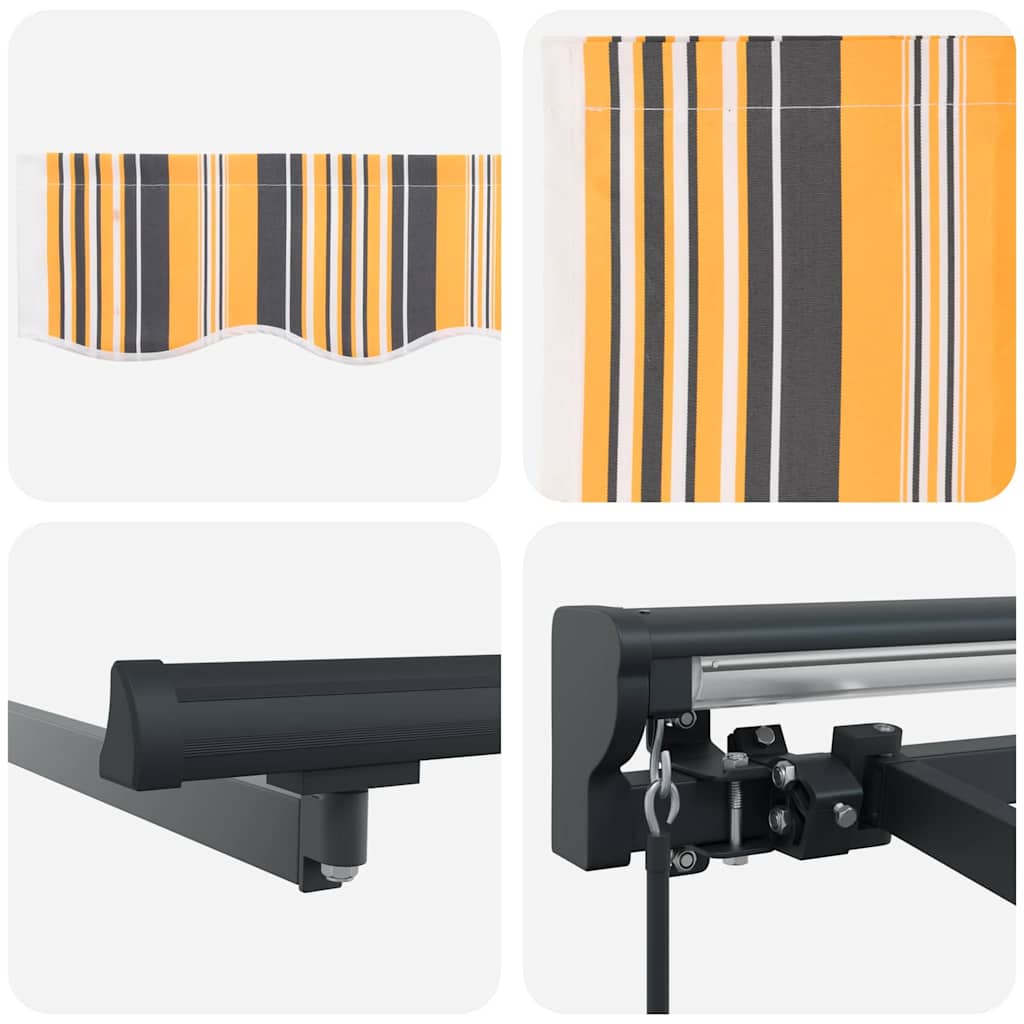 Retractable Awning Manual Multicolour Stripe 400x300 cm Fabric