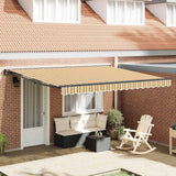 Retractable Awning Manual Multicolour Stripe 400x300 cm Fabric