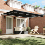 Retractable Awning Black 400 x 300 cm Polyester and Steel