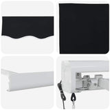 Retractable Awning Black 400 x 300 cm Fabric, Metal