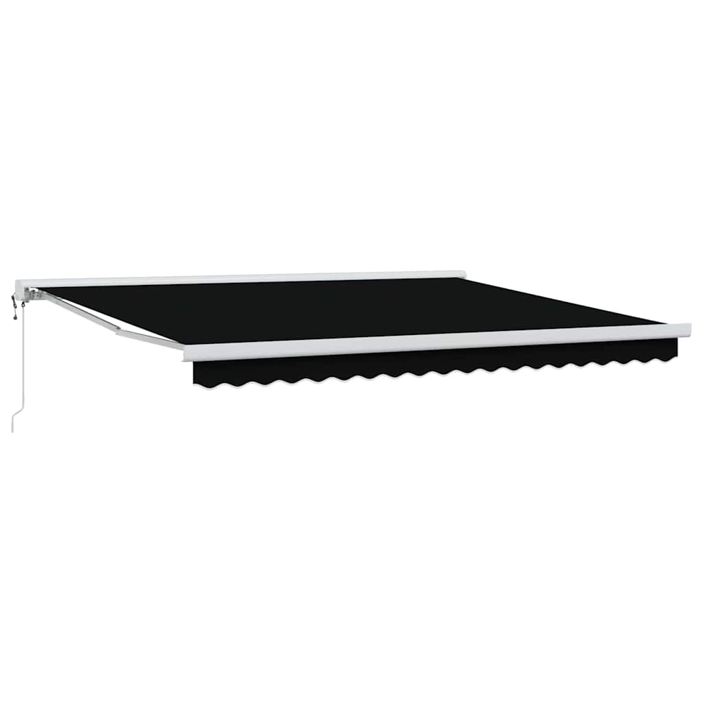 Retractable Awning Black 400 x 300 cm Fabric, Metal