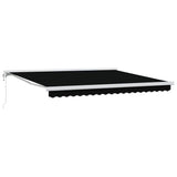 Retractable Awning Black 400 x 300 cm Fabric, Metal